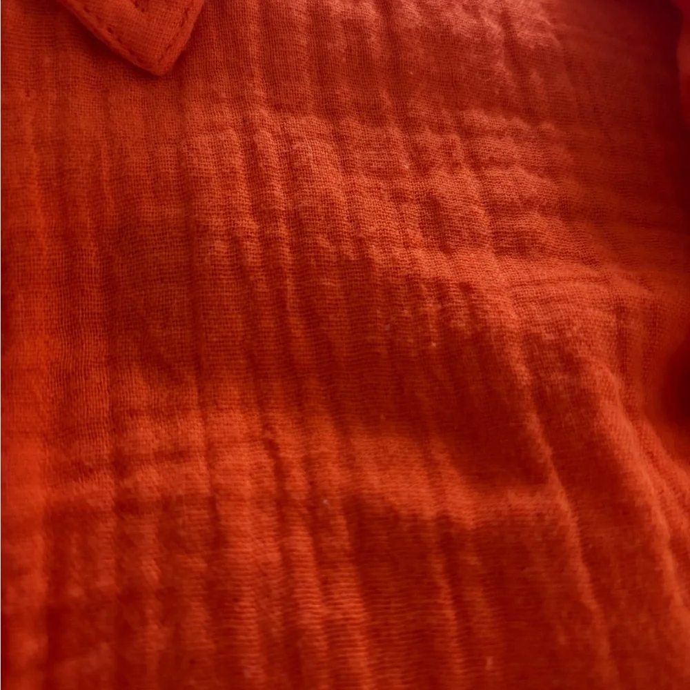 J. Crew Button Down Gauzy Top Women’s Size 4 Orange